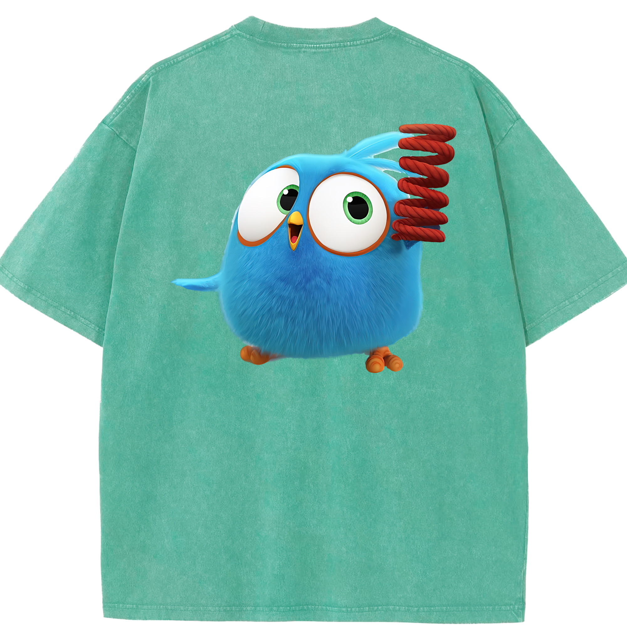 （画像用） Angry Birds アングリーバード 綿100% ヴィンテージ風 半袖Tシャツ（背面プリント）